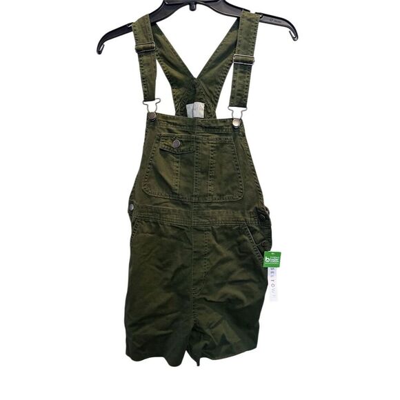 Tinseltown Women's Green Denim Overalls Size XS Adjustable Straps - Picture 2 of 13